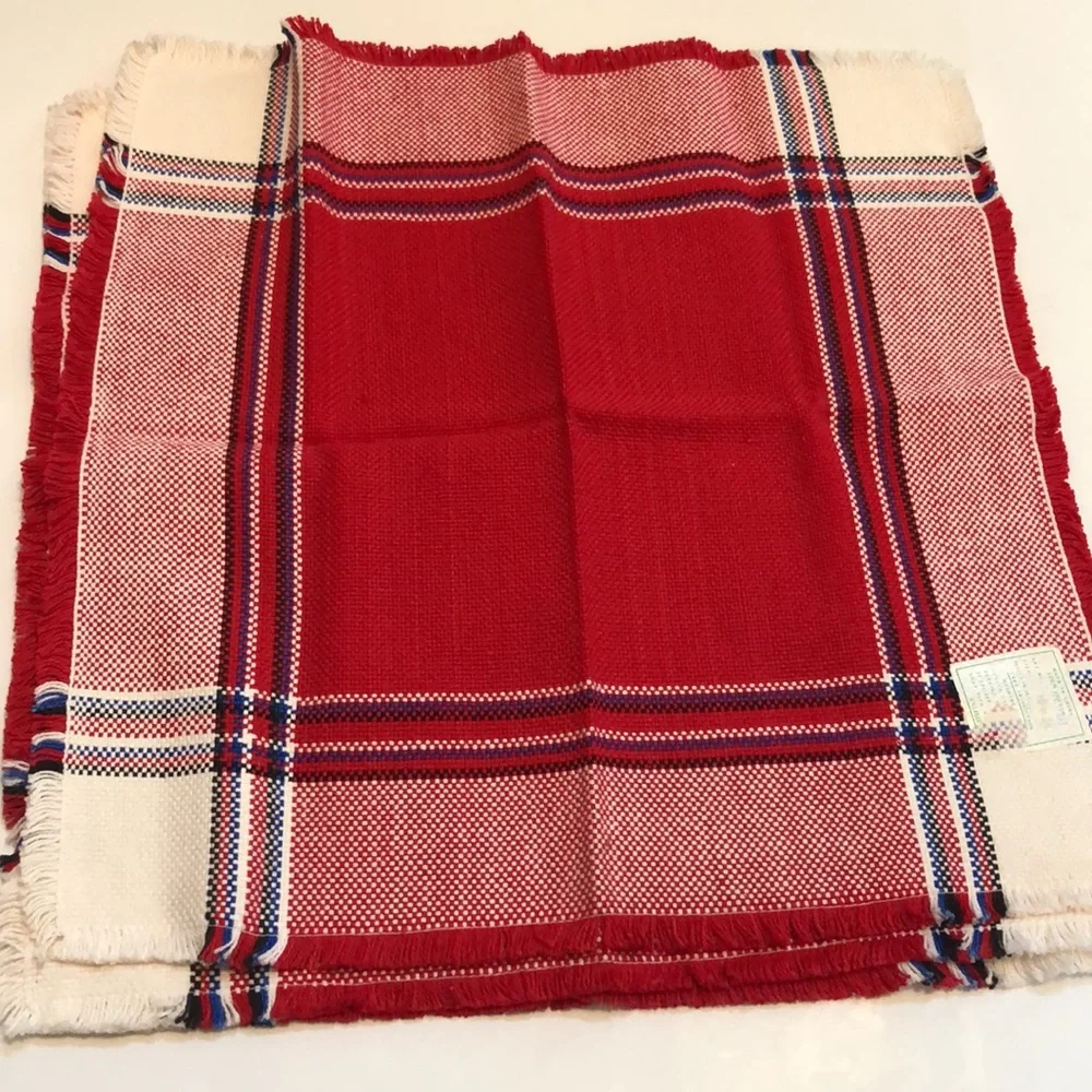 Norwegian woven napkins cloth vintage woven napkins Vintage Woven USA JULY 4th